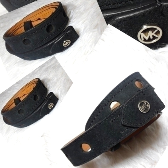 Michael Kors Circle Perforated Suede Leather Belt main image 4